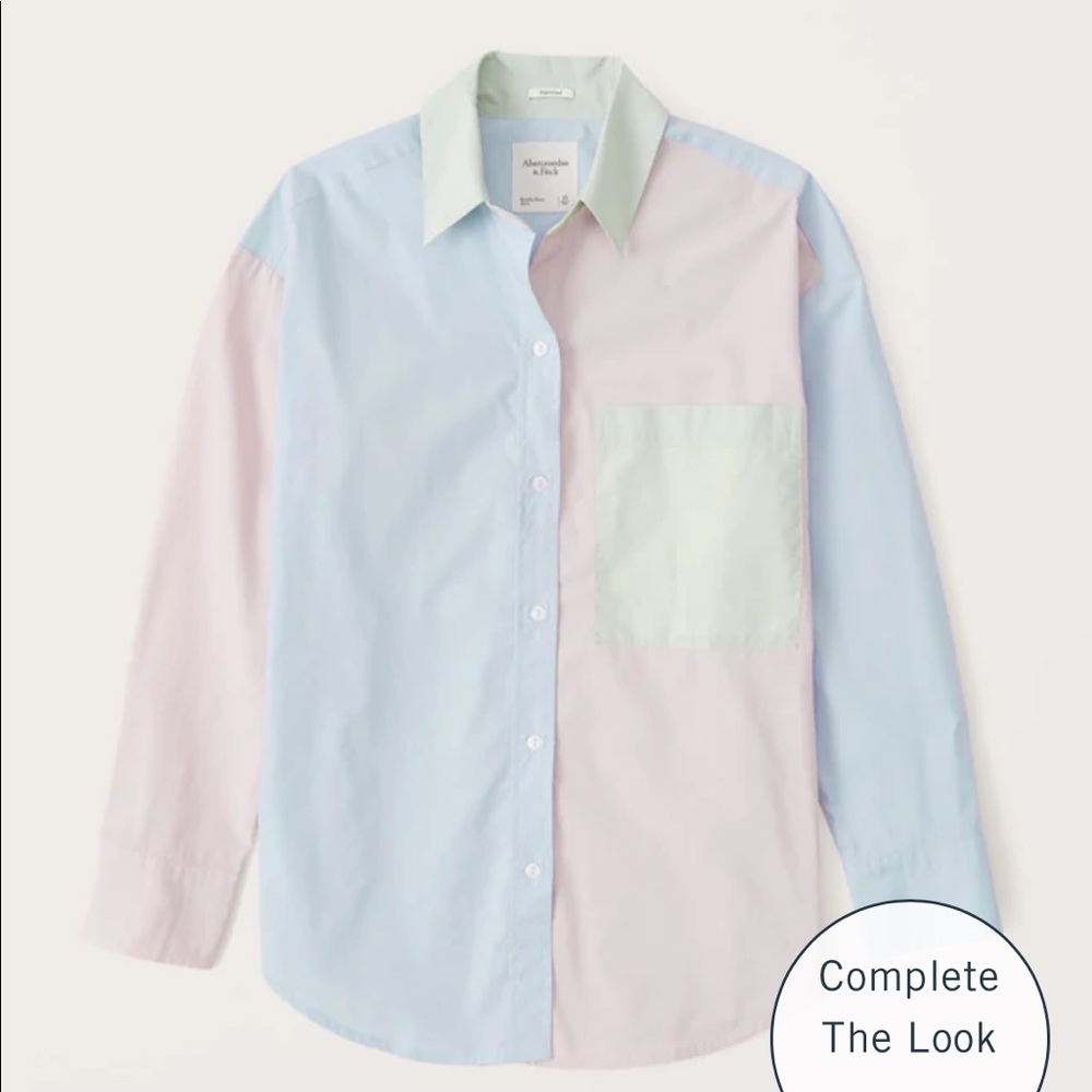 NWT Abercrombie Oversized Poplin Button-Up Shirt